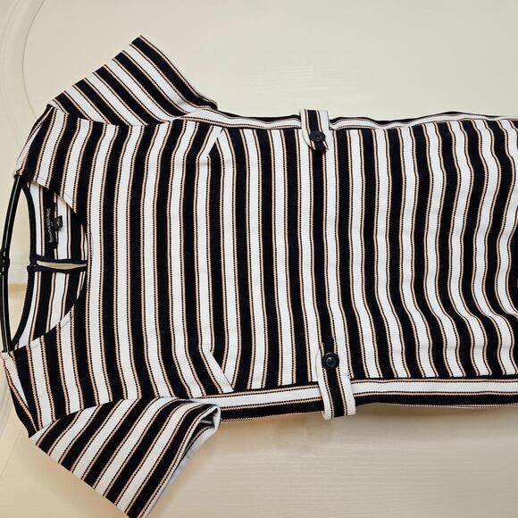 Banana Republic Black and White Striped Dress - Picture 3 of 6